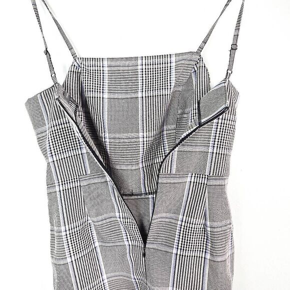PRIMARK Gray Blue Plaid Tartan Buckled 90's Inspired Retro Mini Dress Size: 10 - Picture 6 of 9